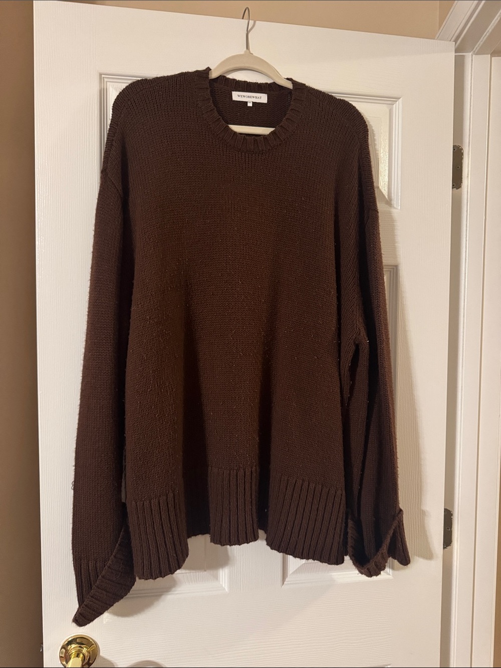 WeWoreWhat Crewneck Sweater in Dark Brown